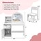 Costway Kid Vanity Table Chair Set 2-Color LED Lights Large Drawer Shelf Cabinet White/Pink